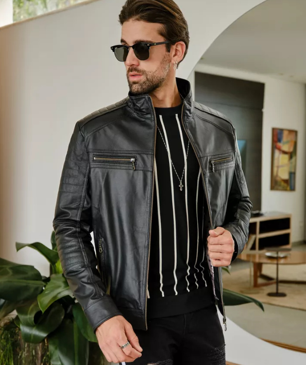 Qual jaqueta de couro combina mais com seu estilo?